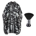 Professional Hair Cutting Cape with Neck Duster Brush, Large Size Salon Barber Cape for Men, Women and Kids(Barber Supplies Pattern)
